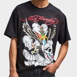 Ed Hardy Black Tee with Bold Graphic